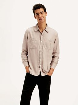 Levi's - Men's Mauve Solid Slim Fit Shirt