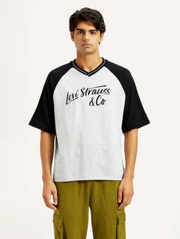 Levi's - Men's Light-Grey Solid Loose Fit T-Shirt