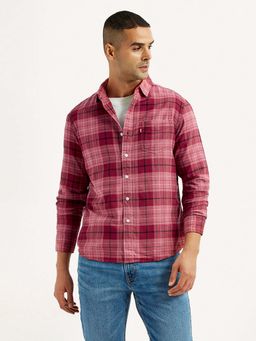 Levi's - Men's Checkered Pink Slim Fit Shirt