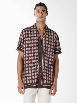 Jack & Jones - Men's Brown Printed Comfort Fit Shirt