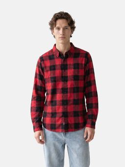 The Bear House - Men's Cotton Checked Slim Fit Casual Shirt