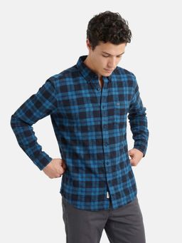 The Bear House - Men's Cotton Checked Slim Fit Casual Shirt