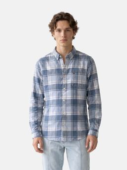 The Bear House - Men's Cotton Checked Slim Fit Casual Shirt