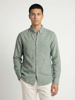 The Bear House - Men's Solid Slim Fit Casual Shirt