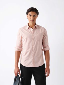 The Bear House - Men's Cotton Striped Slim Fit Casual Shirt