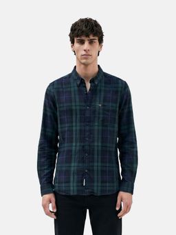 The Bear House - Men's Cotton Checked Slim Fit Shirt