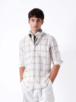 The Bear House - Men's Checked Slim Fit Casual Shirt