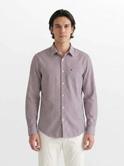 The Bear House - Men's Cotton Pin Striped Slim Fit Shirt