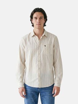 The Bear House - Men's Cotton Striped Slim Fit Casual Shirt