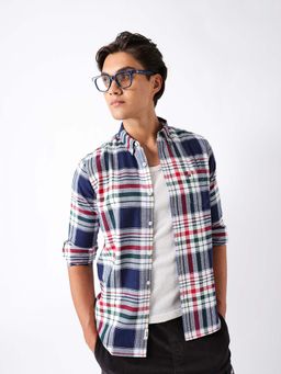 The Bear House - Men's Cotton Checked Slim Fit Casual Shirt