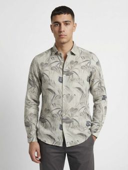 The Bear House - Men's Tropical Print Slim Fit Shirt