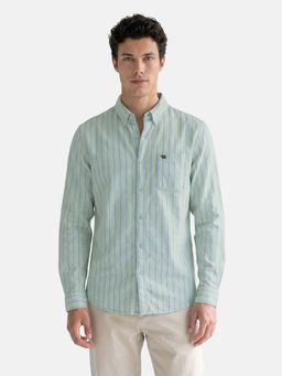 The Bear House - Men's Cotton Striped Slim Fit Shirt
