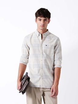 The Bear House - Men's Checked Slim Fit Casual Shirt