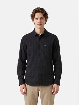 The Bear House - Men's Cotton Crinkle Textured Slim Fit Casual Shirt