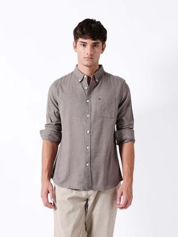 The Bear House - Men's Cotton Solid Slim Fit Casual Shirt