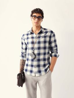 The Bear House - Men's Cotton Checked Oversize Fit Overshirt
