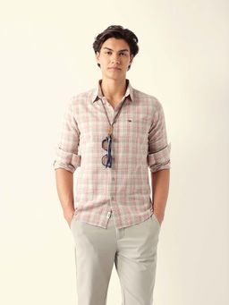 The Bear House - Men's Cotton Checked Slim Fit Casual Shirt