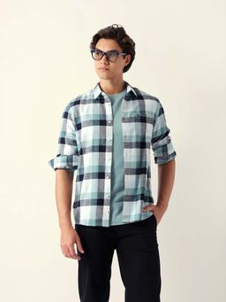 The Bear House - Men's Cotton Checked Slim Fit Casual Shirt