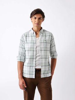 The Bear House - Men's Cotton Checked Slim Fit Casual Shirt