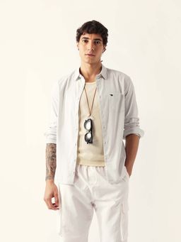 The Bear House - Men's Cotton Striped Slim Fit Casual Shirt