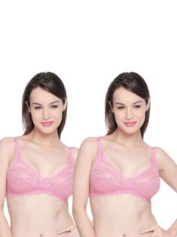 bodyline - Maxtouch Pink Double Layered Non-Wired With Adjustable Straps - Bra (Pack of 2)