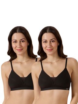 bodyline - Cove Everyday Cotton Bra-Designer Straps And Full Support Underband Maroon (Pack of 2)