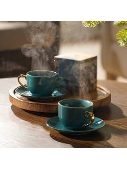 Pure Home + Living - PHL X Newby English Breakfast Multi-Color Tea Cup & Saucer Set