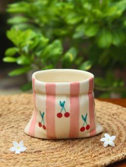WEAVING HOMES - Striped Pouch Mug 250ml | Microwave & Dishwasher Safe