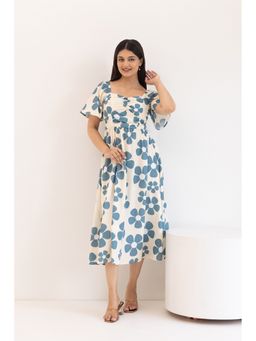Polago Clothing - Big Floral White Dress