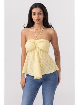 PAST MODERN - Yellow Front Slit Halter Top
