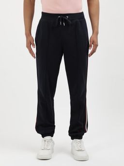 Tommy Hilfiger - Navy Blue Regular Fit Striped Mid Rise Jogger