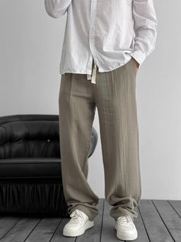 EVERDION - Olive The Lifestyle Co Linen Relaxed-Fit Regular Trousers