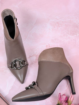 Ronnie Grey - Women Khaki Solid Mid-Top Boots