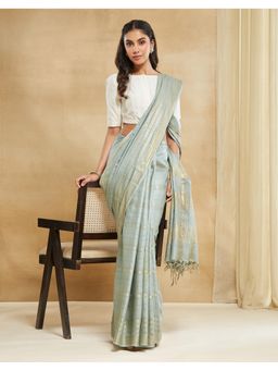 Fabindia - Green Silk Blend Saree