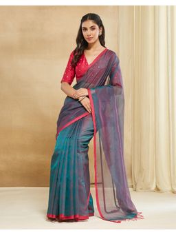 Fabindia - Green Cotton Silk Maheshwari Saree