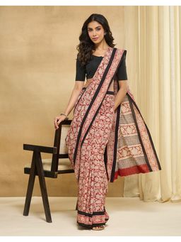 Fabindia - Red Cotton Kalamkari Saree