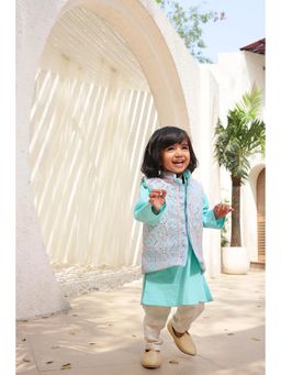 Fayon Kids - Embroidered Jacket with Kurta and Pant (Set of 3)