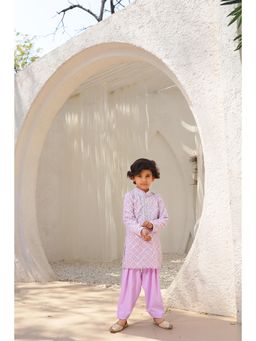 Fayon Kids - Lilac Embroidered Kurta with Salwar (Set of 2)