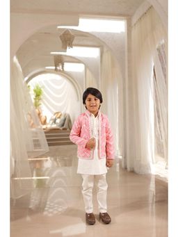 Fayon Kids - Mirror Embroidered Jacket and Kurta with Pant (Set of 3)