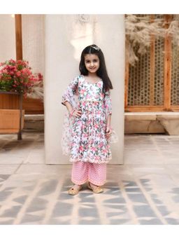 Fayon Kids - Printed Kurta with Palazzo Dupatta (Pret) (Set of 3)