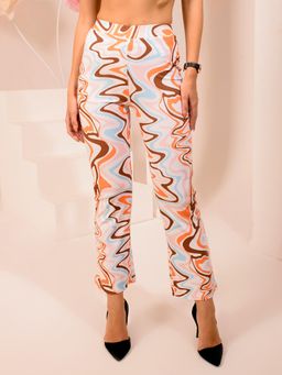Tandul - Women Regular Lycra Multi-Color Printed Trouser