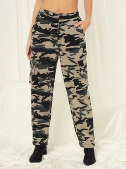 Tandul - Women Multi-Color Regular Fit Camouflage Printed Trouser