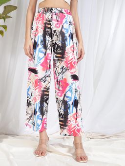 Tandul - Women Multi-Color Lycra Printed Trouser