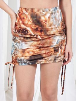 Tandul - Women Multi-Color Marbel Printed Skirt