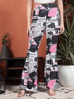 Tandul - Women Multi-Color Lycra Bootcut Trouser