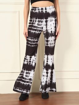 Tandul - Women Black and White Tie-Dye Trouser