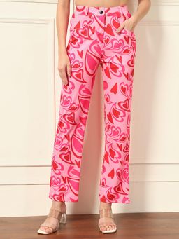Tandul - Women Pink Regular Fit Printed Trouser