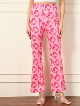 Tandul - Women Pink Regular Fit Printed Trouser