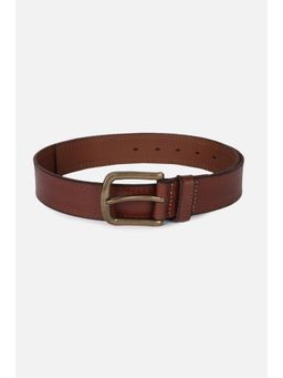 Peter England - Men Brown Solid Leather Belt