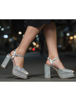 Sole House - Women Silver Sandal Heels